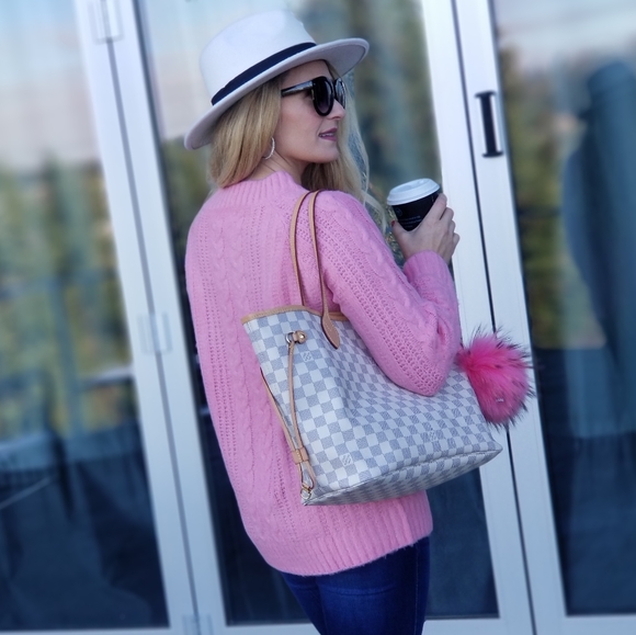 COZY DOLLZ Pink Cable Knit Sweater - Picture 4 of 7